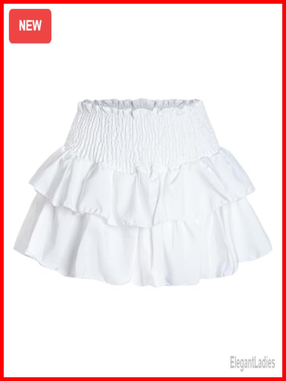 High Waist Ruffle Mini Skirt Lined Layered Pleated Flowy